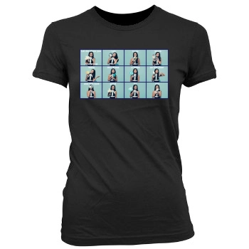 Selena Gomez Women's Junior Cut Crewneck T-Shirt