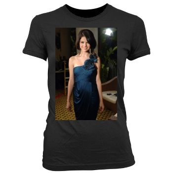 Selena Gomez Women's Junior Cut Crewneck T-Shirt