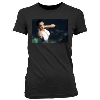 Selena Gomez Women's Junior Cut Crewneck T-Shirt