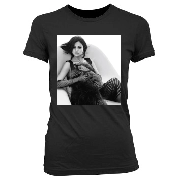 Selena Gomez Women's Junior Cut Crewneck T-Shirt