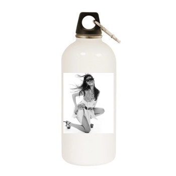 Selena Gomez White Water Bottle With Carabiner