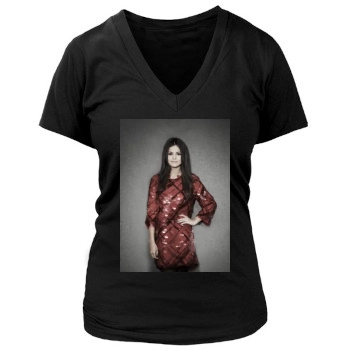 Selena Gomez Women's Deep V-Neck TShirt