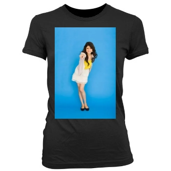 Selena Gomez Women's Junior Cut Crewneck T-Shirt