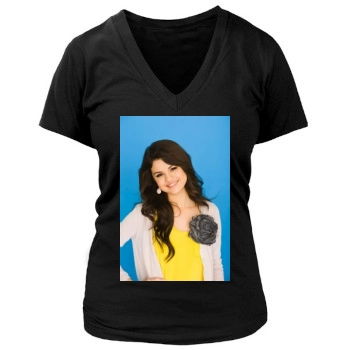 Selena Gomez Women's Deep V-Neck TShirt