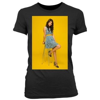 Selena Gomez Women's Junior Cut Crewneck T-Shirt