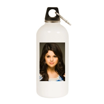 Selena Gomez White Water Bottle With Carabiner