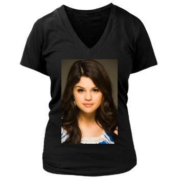 Selena Gomez Women's Deep V-Neck TShirt