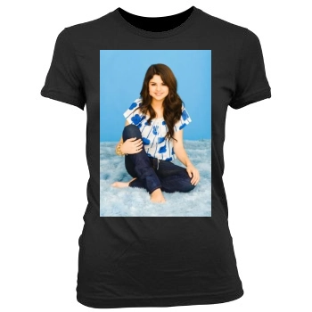 Selena Gomez Women's Junior Cut Crewneck T-Shirt