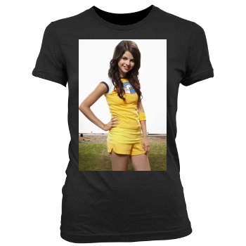 Selena Gomez Women's Junior Cut Crewneck T-Shirt