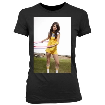 Selena Gomez Women's Junior Cut Crewneck T-Shirt