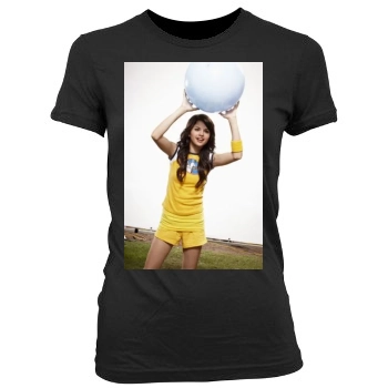 Selena Gomez Women's Junior Cut Crewneck T-Shirt