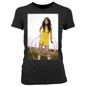 Selena Gomez Women's Junior Cut Crewneck T-Shirt