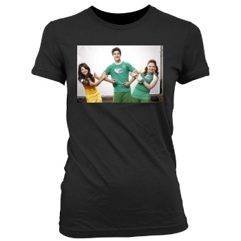 Selena Gomez Women's Junior Cut Crewneck T-Shirt