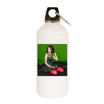 Selena Gomez White Water Bottle With Carabiner