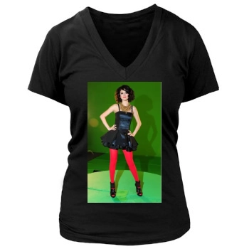 Selena Gomez Women's Deep V-Neck TShirt