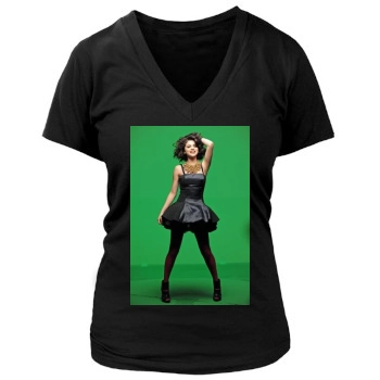 Selena Gomez Women's Deep V-Neck TShirt