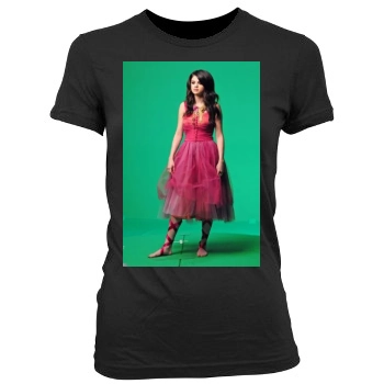 Selena Gomez Women's Junior Cut Crewneck T-Shirt