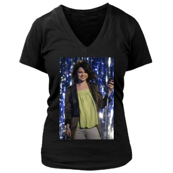 Selena Gomez Women's Deep V-Neck TShirt