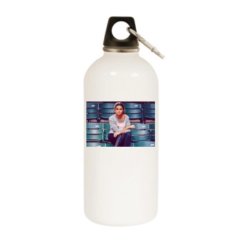 Selena Gomez White Water Bottle With Carabiner