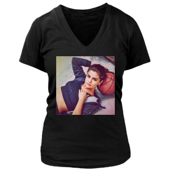 Selena Gomez Women's Deep V-Neck TShirt