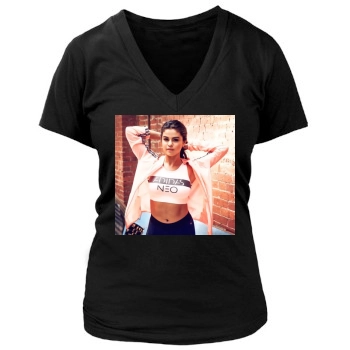 Selena Gomez Women's Deep V-Neck TShirt