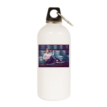 Selena Gomez White Water Bottle With Carabiner