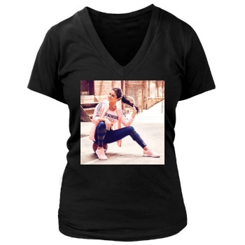 Selena Gomez Women's Deep V-Neck TShirt