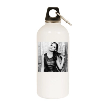 Selena Gomez White Water Bottle With Carabiner