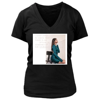 Selena Gomez Women's Deep V-Neck TShirt