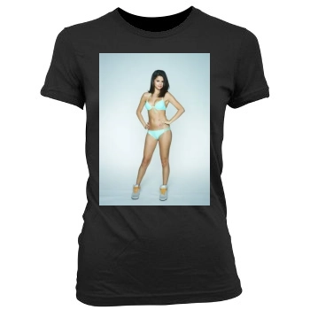 Selena Gomez Women's Junior Cut Crewneck T-Shirt