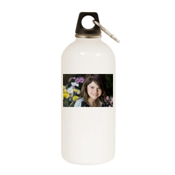 Selena Gomez White Water Bottle With Carabiner