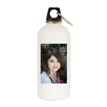 Selena Gomez White Water Bottle With Carabiner