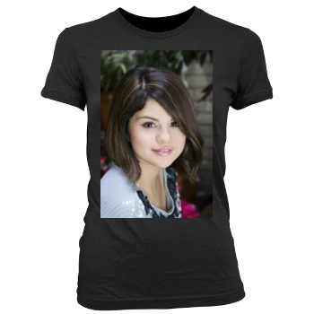 Selena Gomez Women's Junior Cut Crewneck T-Shirt