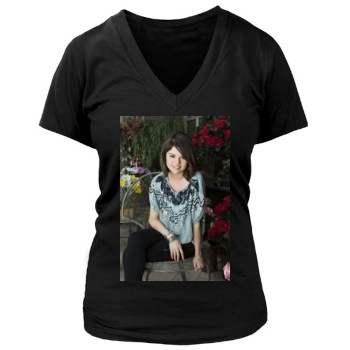 Selena Gomez Women's Deep V-Neck TShirt