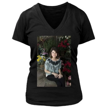 Selena Gomez Women's Deep V-Neck TShirt