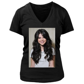 Selena Gomez Women's Deep V-Neck TShirt