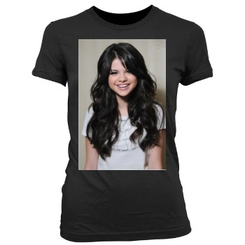 Selena Gomez Women's Junior Cut Crewneck T-Shirt