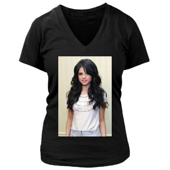 Selena Gomez Women's Deep V-Neck TShirt