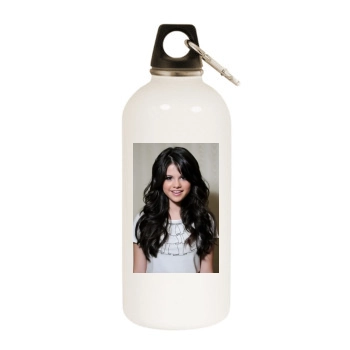 Selena Gomez White Water Bottle With Carabiner