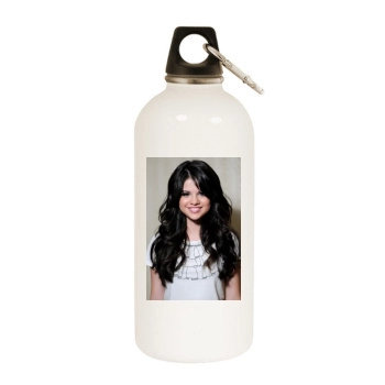 Selena Gomez White Water Bottle With Carabiner