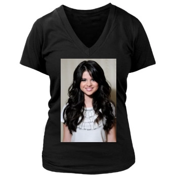 Selena Gomez Women's Deep V-Neck TShirt