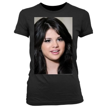 Selena Gomez Women's Junior Cut Crewneck T-Shirt