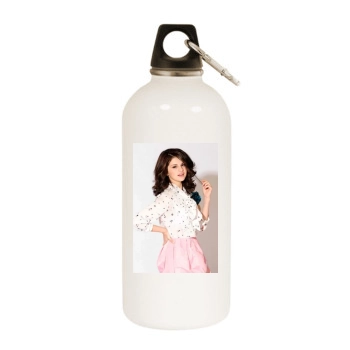 Selena Gomez White Water Bottle With Carabiner