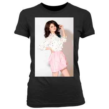 Selena Gomez Women's Junior Cut Crewneck T-Shirt