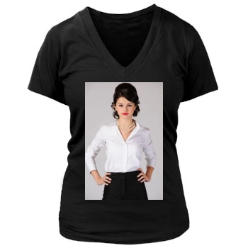 Selena Gomez Women's Deep V-Neck TShirt