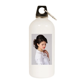 Selena Gomez White Water Bottle With Carabiner