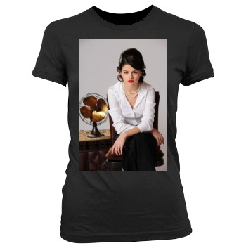 Selena Gomez Women's Junior Cut Crewneck T-Shirt