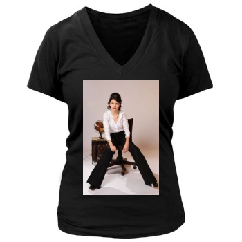 Selena Gomez Women's Deep V-Neck TShirt