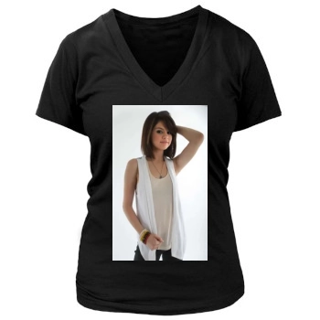 Selena Gomez Women's Deep V-Neck TShirt