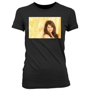 Selena Gomez Women's Junior Cut Crewneck T-Shirt